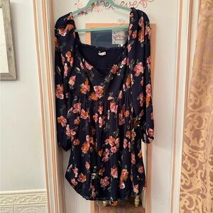 Abercrombie & Fitch Dark Blue Smocked Top